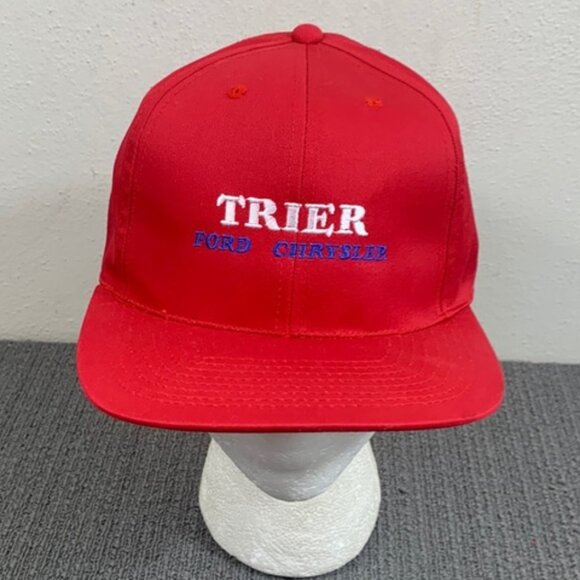 Trier Ford Chrysler Snapback Hat Mens OSFA Red Baseball Cap Attractive Headwear - Picture 1 of 12